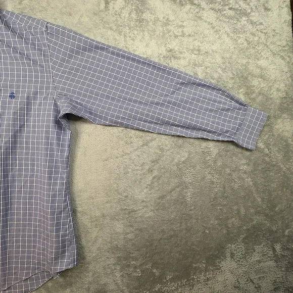 Brooks Brothers Men's L Slim Fit Blue & White Gingham LS Dress Shirt‎ SEE DESC - Picture 10 of 16
